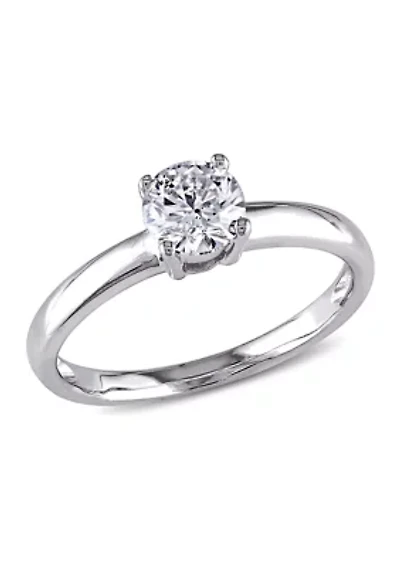 3/4 CT TW Diamond Solitaire Engagement Ring 14k White Gold