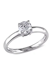 3/4 CT TW Diamond Solitaire Engagement Ring 14k White Gold