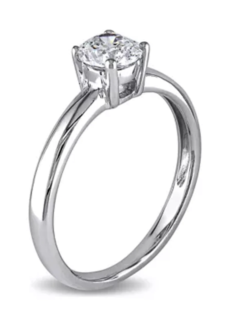3/4 CT TW Diamond Solitaire Engagement Ring 14k White Gold