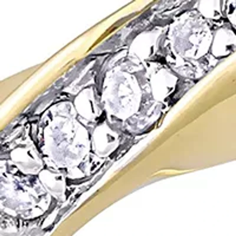 1/4 CT TW Diamond Twist Eternity Ring 10k Yellow Gold