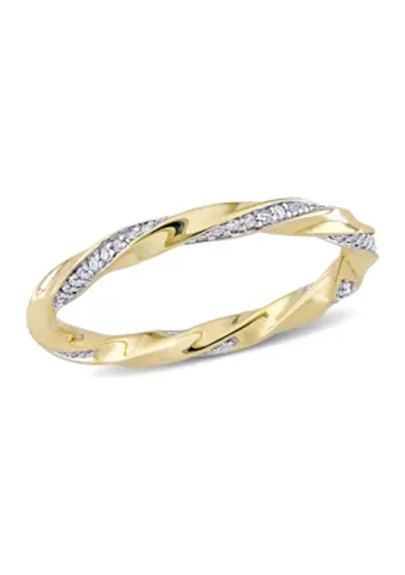 1/4 CT TW Diamond Twist Eternity Ring 10k Yellow Gold