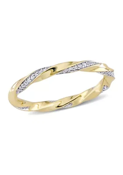 1/4 CT TW Diamond Twist Eternity Ring 10k Yellow Gold
