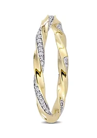 1/4 CT TW Diamond Twist Eternity Ring 10k Yellow Gold