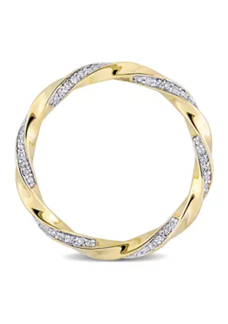 1/4 CT TW Diamond Twist Eternity Ring 10k Yellow Gold