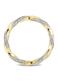 1/4 CT TW Diamond Twist Eternity Ring 10k Yellow Gold
