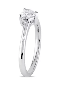 1/2 CT TW Heart-Cut Diamond Solitaire Engagement Ring 14k White Gold