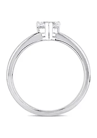 1/2 CT TW Heart-Cut Diamond Solitaire Engagement Ring 14k White Gold