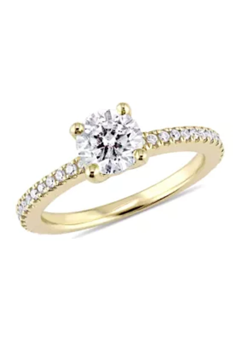 1 1/7 CT TW Diamond Engagement Ring 14k Yellow Gold