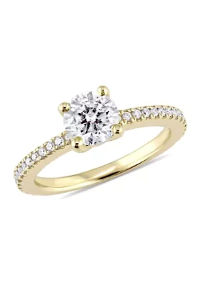 1 1/7 CT TW Diamond Engagement Ring 14k Yellow Gold