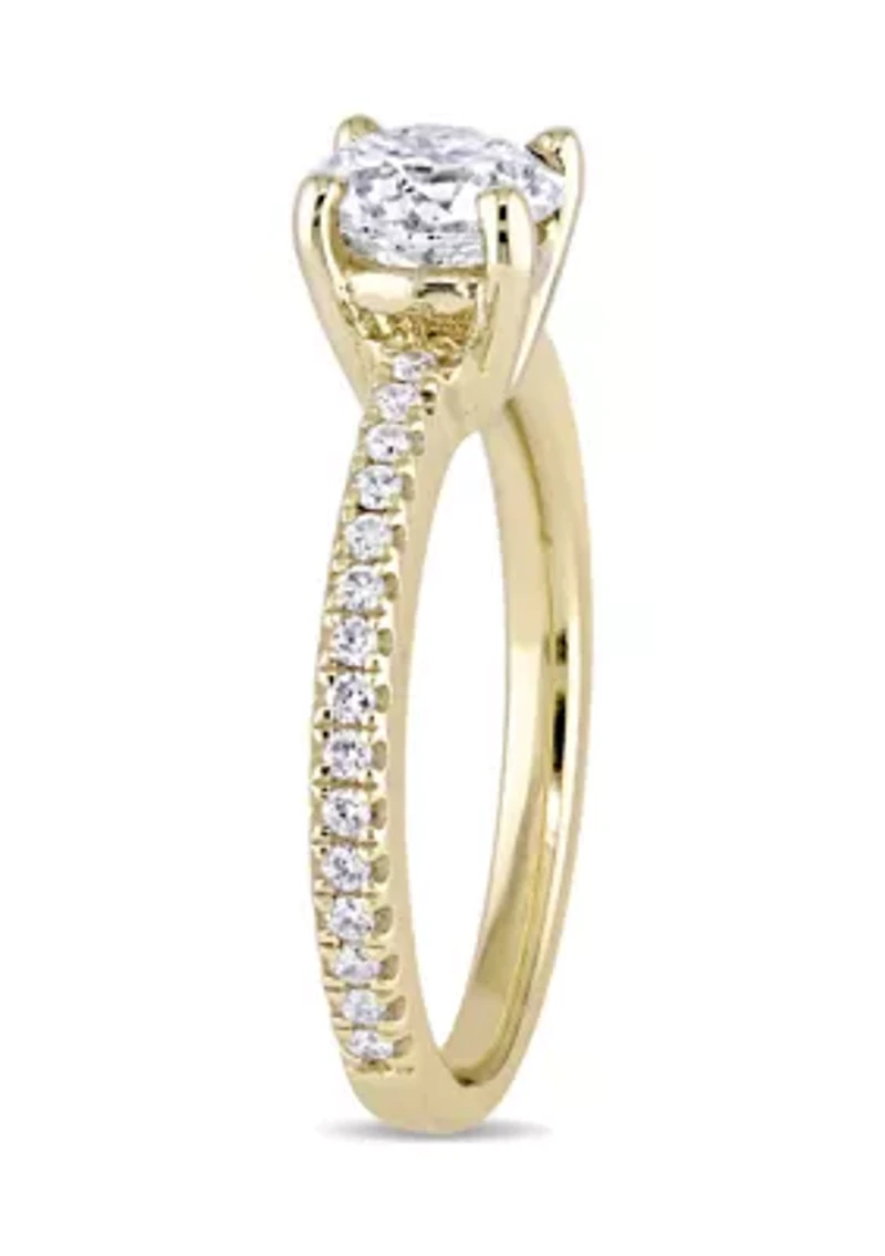 1 1/7 CT TW Diamond Engagement Ring 14k Yellow Gold