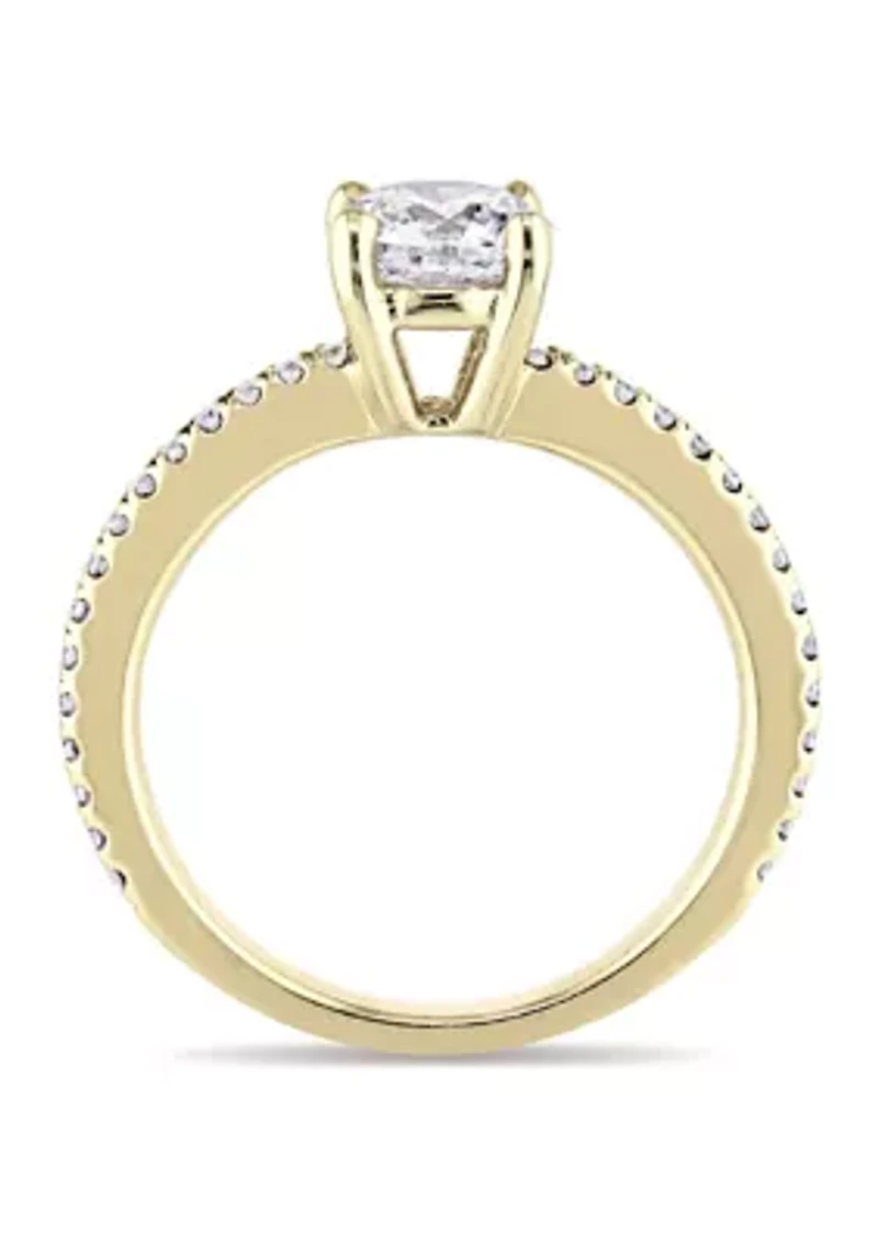 1 1/7 CT TW Diamond Engagement Ring 14k Yellow Gold
