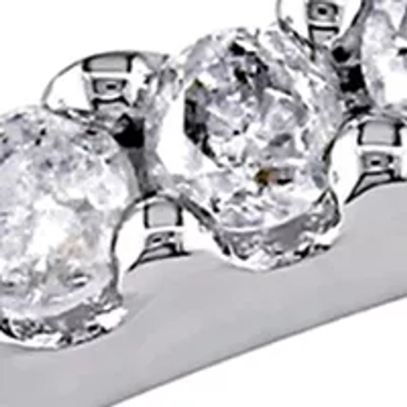 5/8 CT TW Princess Cut and Round Diamond 3-Piece Split Shank Bridal Set of Stacking Rings 10k White Gold