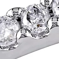 5/8 CT TW Princess Cut and Round Diamond 3-Piece Split Shank Bridal Set of Stacking Rings 10k White Gold