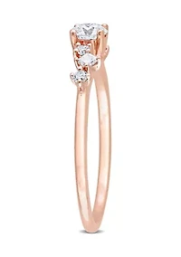 1/2 CT TDW Diamond Semi-Eternity Ring 14k Rose Gold