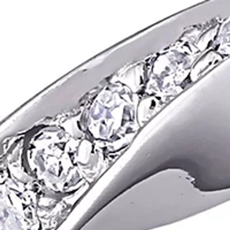 1/4 CT TW Diamond Twist Eternity Ring 10k White Gold