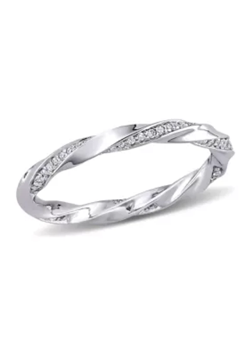 1/4 CT TW Diamond Twist Eternity Ring 10k White Gold