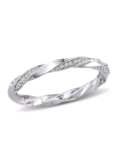 1/4 CT TW Diamond Twist Eternity Ring 10k White Gold