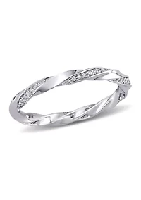 1/4 CT TW Diamond Twist Eternity Ring 10k White Gold