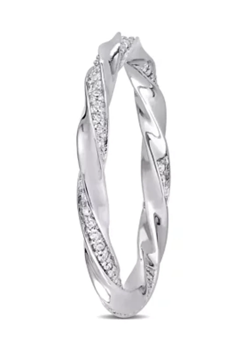1/4 CT TW Diamond Twist Eternity Ring 10k White Gold