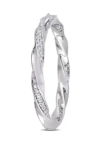 1/4 CT TW Diamond Twist Eternity Ring 10k White Gold