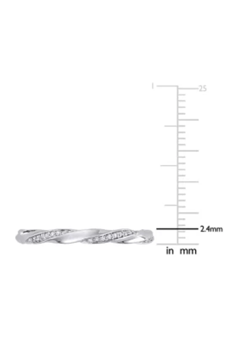 1/4 CT TW Diamond Twist Eternity Ring 10k White Gold
