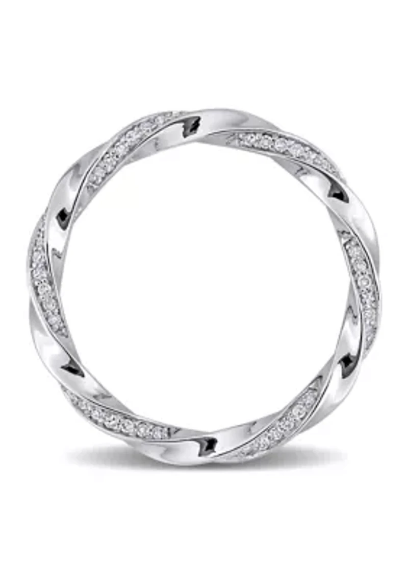 1/4 CT TW Diamond Twist Eternity Ring 10k White Gold