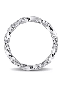 1/4 CT TW Diamond Twist Eternity Ring 10k White Gold