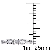 1/6 CT TW Princess Cut Diamond Engagement Ring 10k White Gold