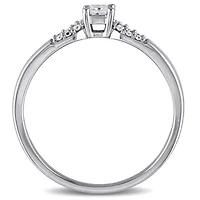 1/6 CT TW Princess Cut Diamond Engagement Ring 10k White Gold