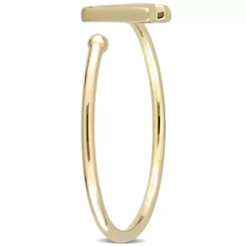 Diamond Accent Initial Ring 10K Yellow Gold