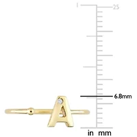 Diamond Accent Initial Ring 10K Yellow Gold
