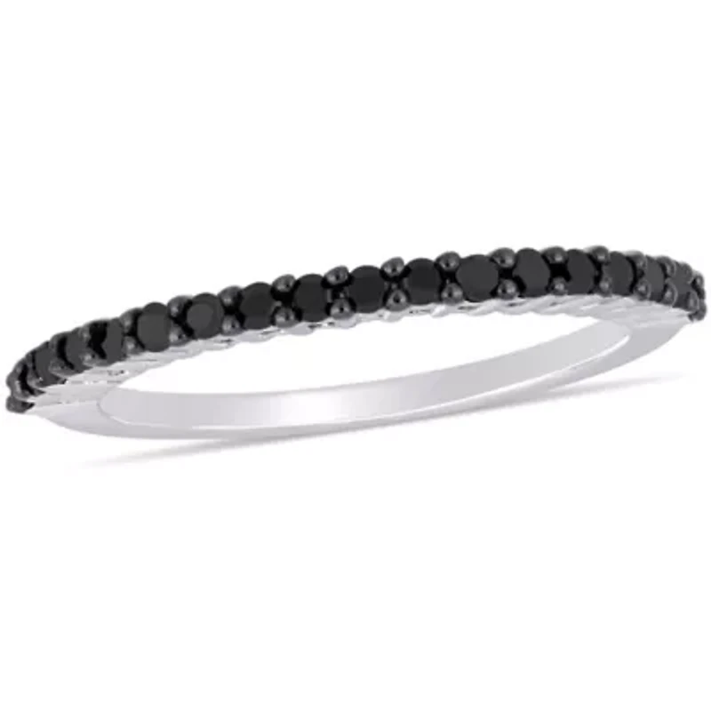 1/5 ct. t.w. Black Diamond Anniversary Band 10K White Gold with Rhodium