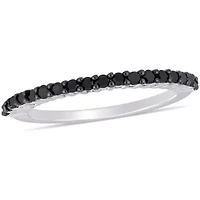 1/5 ct. t.w. Black Diamond Anniversary Band 10K White Gold with Rhodium