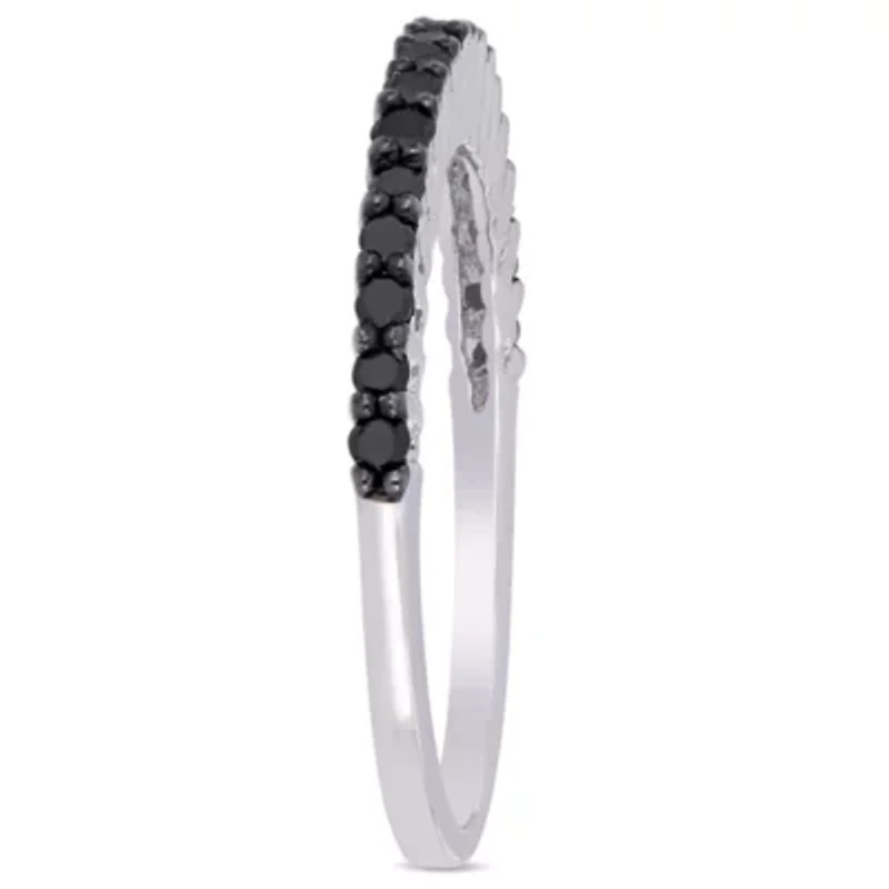 1/5 ct. t.w. Black Diamond Anniversary Band 10K White Gold with Rhodium