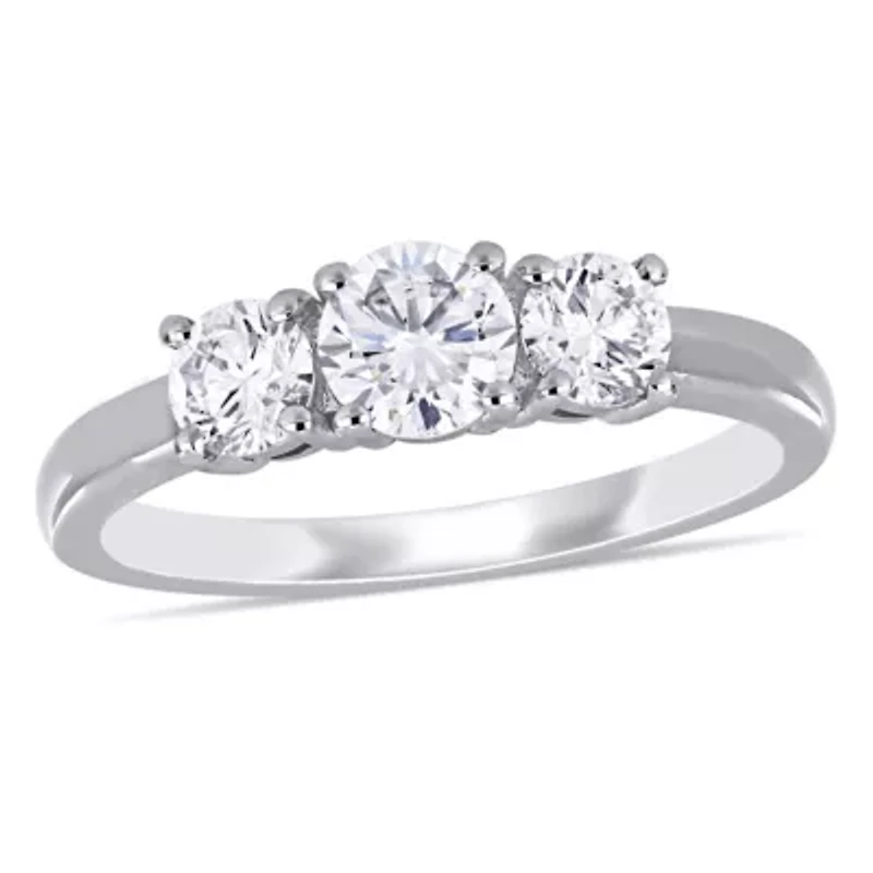 1 ct. t.g.w. Lab Created Diamond Engagement Ring 14K White Gold