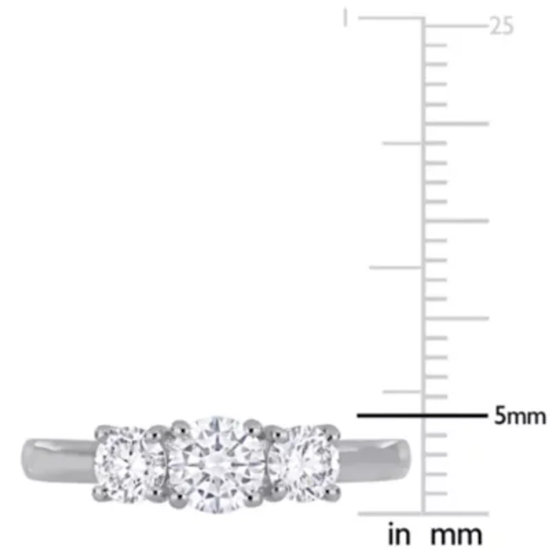 1 ct. t.g.w. Lab Created Diamond Engagement Ring 14K White Gold