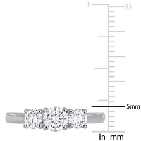 1 ct. t.g.w. Lab Created Diamond Engagement Ring 14K White Gold