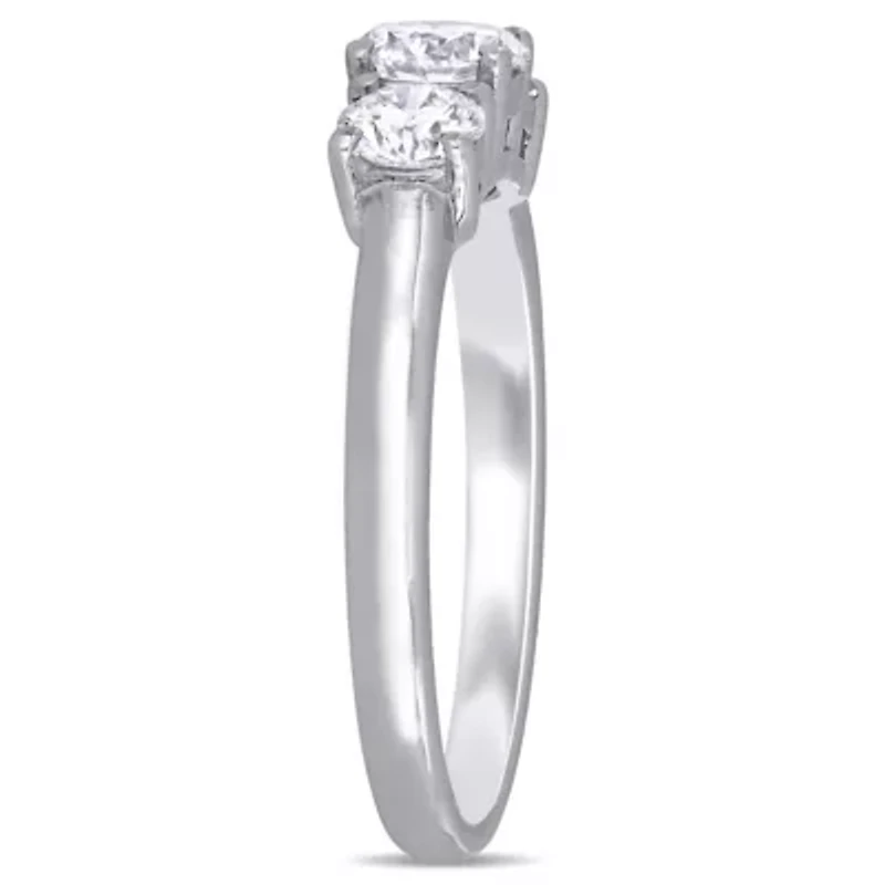 1 ct. t.g.w. Lab Created Diamond Engagement Ring 14K White Gold
