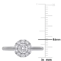 3/4 ct. t.g.w. Lab Created Diamond Halo Engagement Ring 14K White Gold