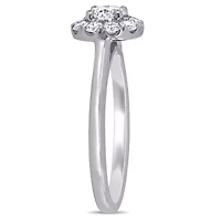 3/4 ct. t.g.w. Lab Created Diamond Halo Engagement Ring 14K White Gold