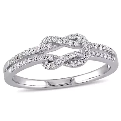 1/6 ct. t.w. Diamond Double Knot Ring 14K White Gold