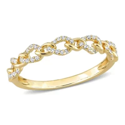 1/6 ct. t.w. Diamond Link Ring 10K Yellow Gold