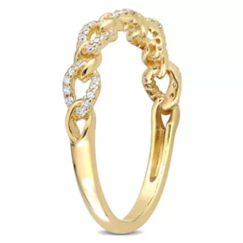1/6 ct. t.w. Diamond Link Ring 10K Yellow Gold