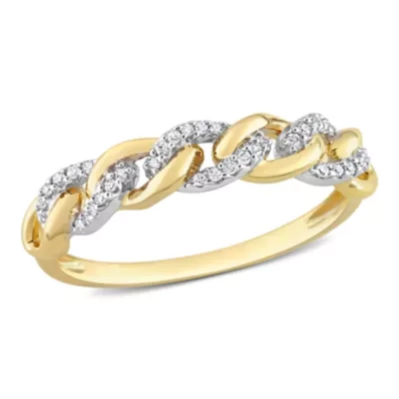 1/10 ct. t.w. Diamond Link Ring 10K Yellow Gold