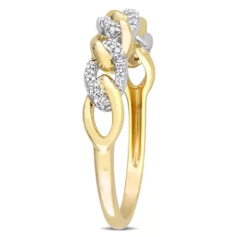 1/10 ct. t.w. Diamond Link Ring 10K Yellow Gold