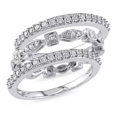 3/4 ct. t.w. Diamond Vintage Anniversary and Eternity Band 3-Piece Set of Stacking Rings 10K White Gold