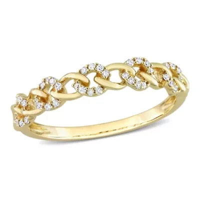 1/8 ct. t.w. Diamond Link Ring 14K Yellow Gold