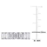 Lab Created Emerald Cut Moissanite Eternity Ring 14k White Gold
