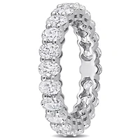 Lab Created Oval Cut Moissanite Eternity Ring 14k White Gold