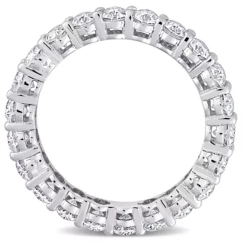 Lab Created Oval Cut Moissanite Eternity Ring 14k White Gold